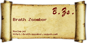 Brath Zsombor névjegykártya